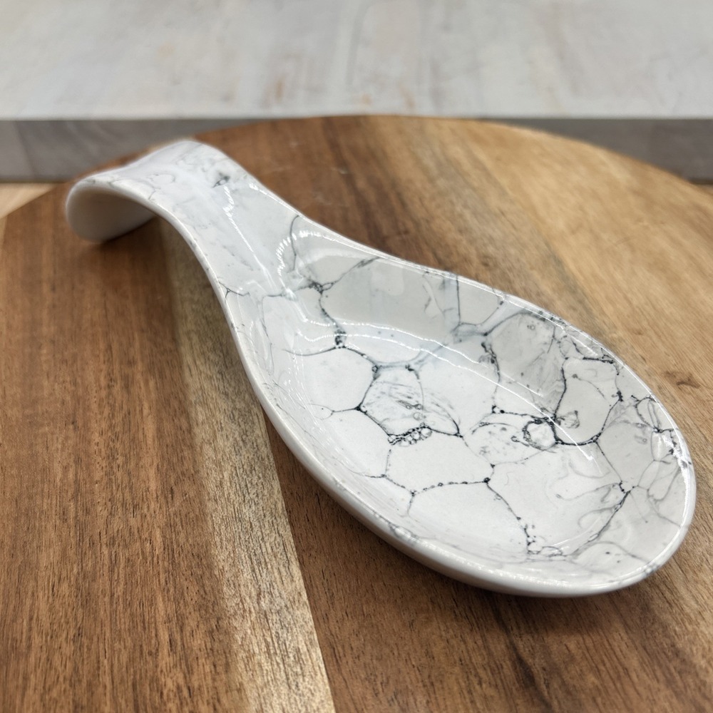 Vintage Ceramic Spoon Rest Country Kitchen Decor Marble